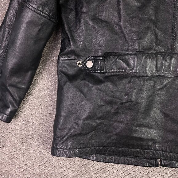 Vintage Wilsons M Julilan Leather Jacket Men's Small Black Full Zip Up Liner - Picture 6 of 15